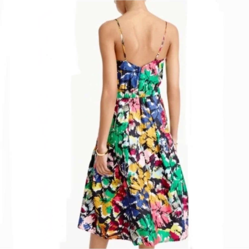J. Crew Summer Brushstroke Silk Midi Dress Size 8